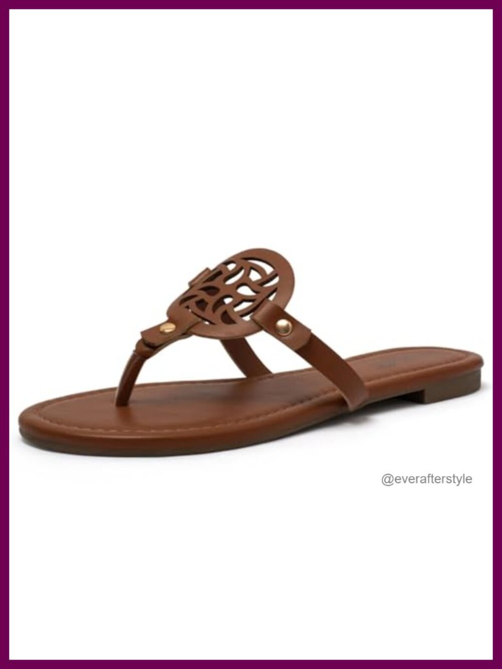 Women's Faux Leather Flip Flop Flat Sandals Slip On Thong Beach Travel